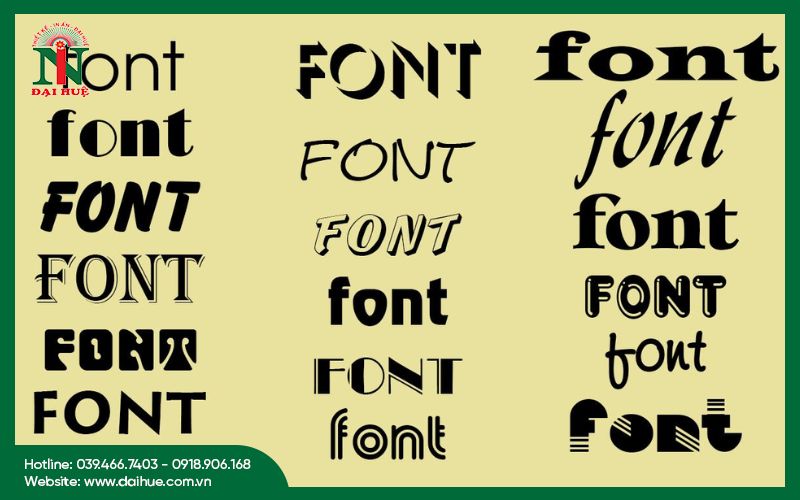 Kiểu chữ đa dạng