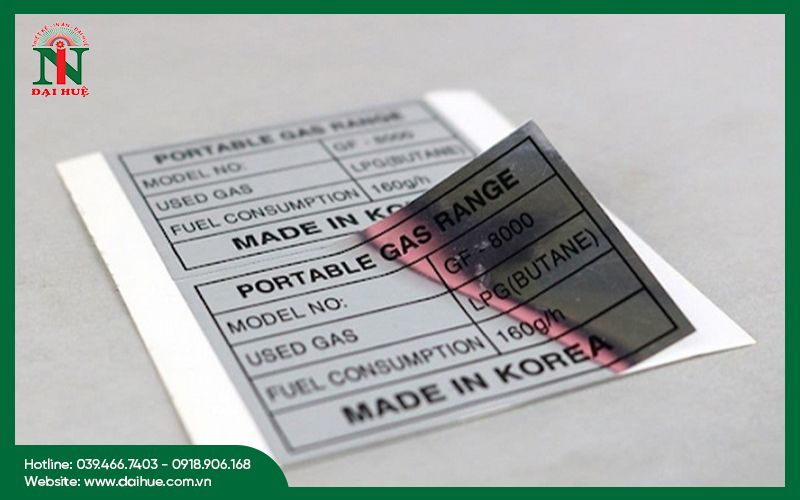 Tem nhãn phủ nhũ bạc